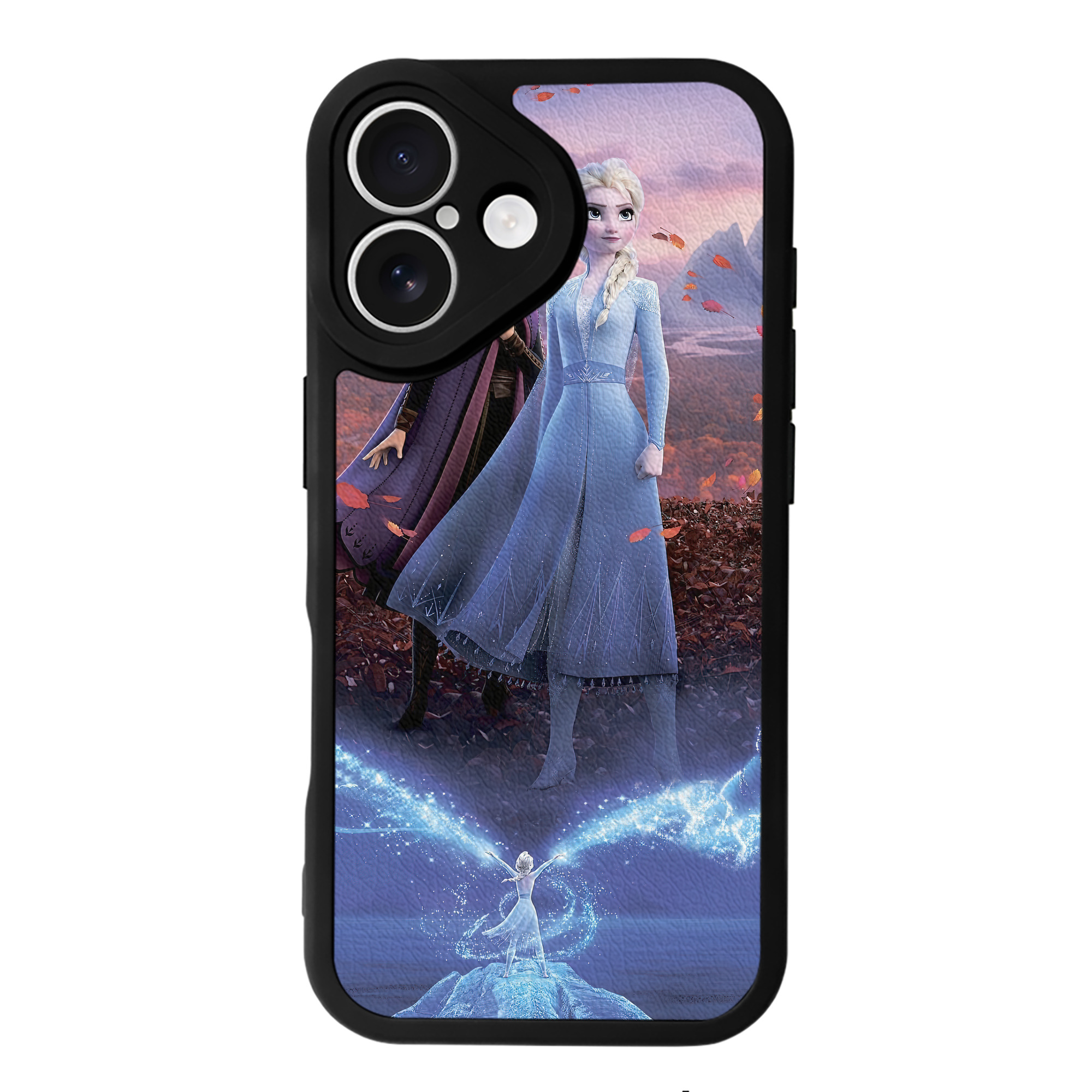 （画像用） アナと雪の女王 アンナ エルサ Frozen Anna Elsa 【iPhone 16シリーズ対応】シリコンスマホケース（レザー調） 材質：シリコン